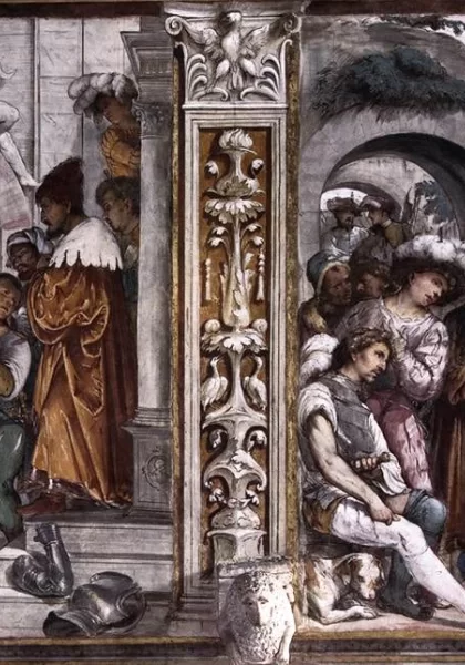 Kristus prieš Pilotą ir Kristaus nuplakimas. Girolamo Romanino, 1519.
