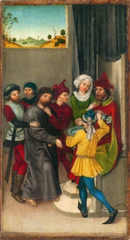 Kristus prieš Pilotą. Ludwig Schongauer, 1480-85.