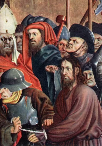 Kristus prieš Pilotą (detalė). Hans Multscher, 1437.