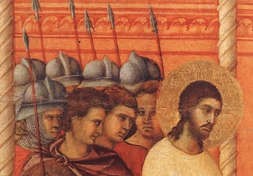 Pilotas apklausia Kristų antrą kartą (detalė). Duccio di Buoninsegna, 1308-11.