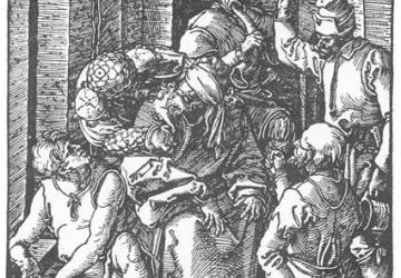 Kančia (mažasis leidimas). Nr. 14. Kristaus išjuokimas. Albrecht Dürer, 1511.