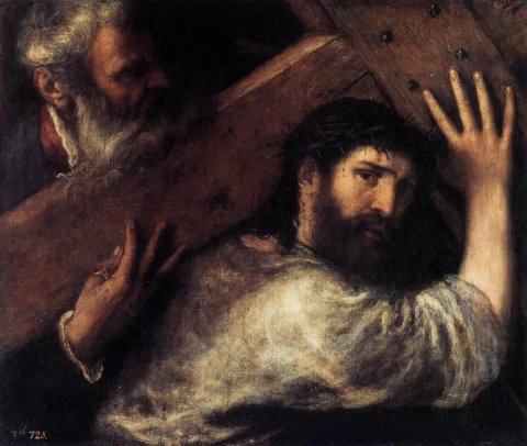 Kristus neša kryžių. Vecellio Tiziano, 1570-75.