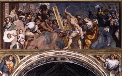 Kryžiaus nešimas. Pordenone, 1520.
