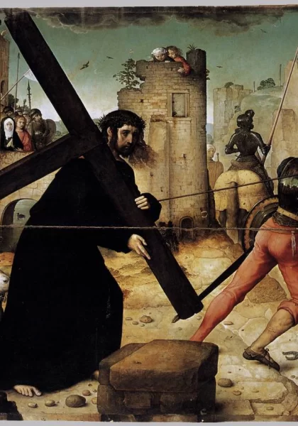 Kryžiaus nešimas. Juan de Flandes, apie 1510. Kryžiaus nešimas. Juan de Flandes, apie 1510.