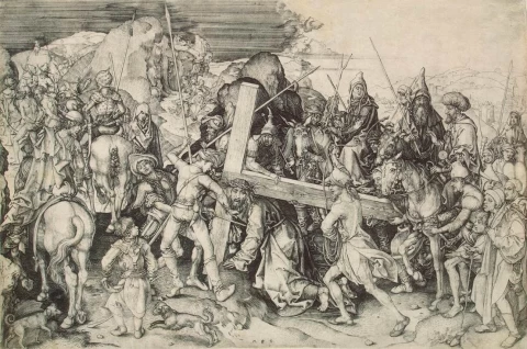 Kryžiaus nešimas. Martin Schongauer, apie 1474.