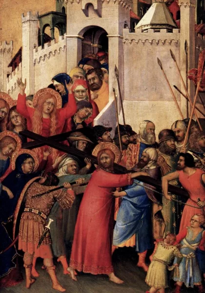 Kryžiaus nešimas. Martini Simone, 1333. Kryžiaus nešimas. Martini Simone, 1333.