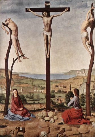 Nukryžiavimas. Antonello da Messina, 1475.
