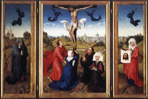 Nukryžiavimo triptikas. Rogier van der Weyden, apie 1445.