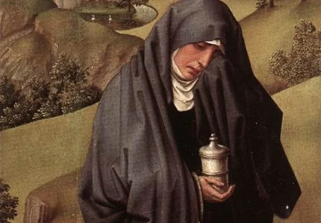 Nukryžiavimo triptikas (kairys sparnas). Rogier van der Weyden, apie 1445.