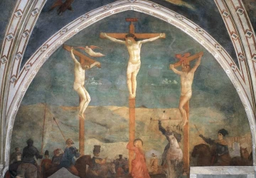 Nukryžiavimas (altoriaus siena). Masolino da Panicale, 1425-31.