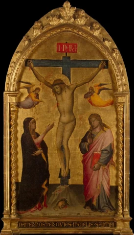 Nukryžiavimas su Mergele ir šv. Jonu. Niccolò di Pietro Gerini, 1390-95.