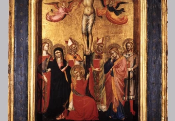 Nukryžiavimas su Mergele ir šventaisiais. Nežinomas italų meistras, 1380.