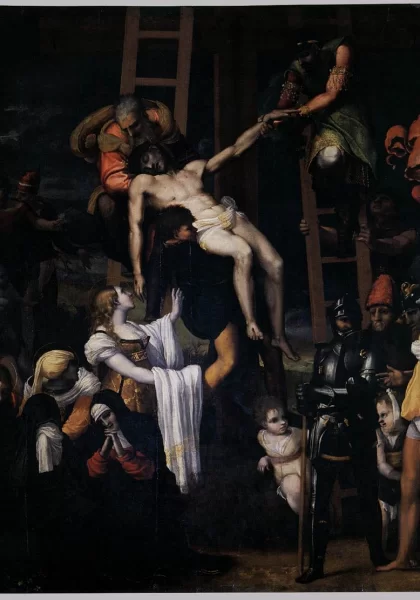 Nuėmimas nuo kryžiaus. Pedro Machuca, 1520-23.