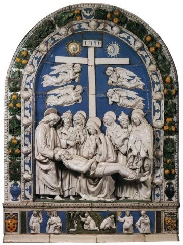 Nuėmimas nuo kryžiaus. Luca di Andrea della Robbia, 1513-20.