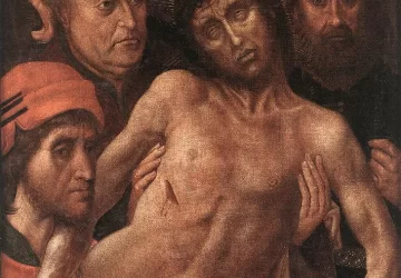 Nuėmimo nuo kryžiaus diptikas (mažojo nuėmimo nuo kryžiaus kairioji panelė). Hugo van der Goes, apie 1480.