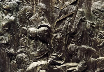 Kristaus nuėmimas nuo kryžiaus (detalė). Donatello, 1460-65.