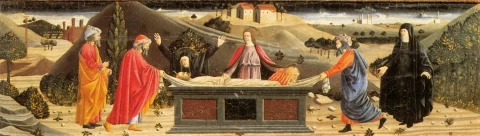 Nuėmimas nuo kryžiaus. Gailestingumo poliptikas.. Piero della Francesca, 1445-62.