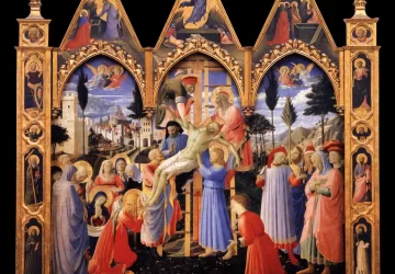 Nuėmimas nuo kryžiaus (Pala di Santa Trinità). Fra Angelico, 1437-40.