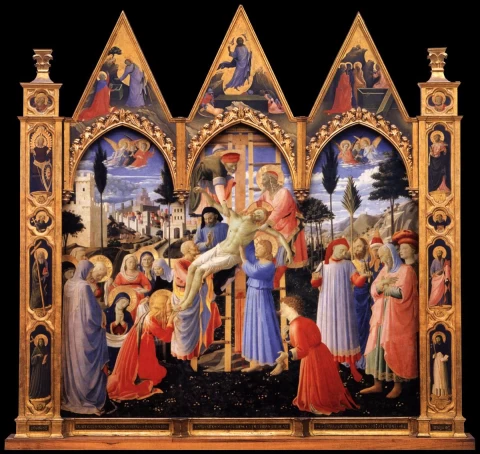 Nuėmimas nuo kryžiaus (Pala di Santa Trinità). Fra Angelico, 1437-40.