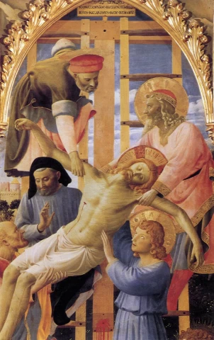 Nuėmimas nuo kryžiaus (detalė). Fra Angelico, 1437-40.