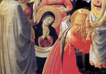 Nuėmimas nuo kryžiaus (detalė). Fra Angelico, 1437-40.
