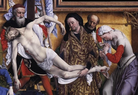 Nuėmimas nuo kryžiaus (detalė). Rogier van der Weyden, apie 1435.