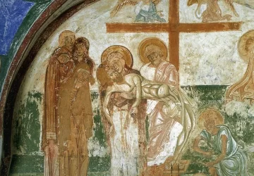 Nuėmimas nuo kryžiaus. Painter Italian Romanesque, apie 1180.