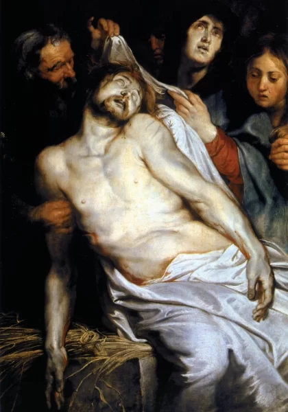 Apraudojimas (Kristus ant šiaudų). Peter Paul Rubens, 1617-18.
