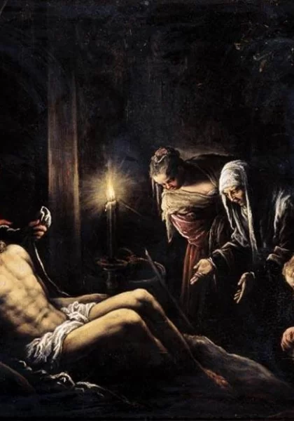 Mirusio Kristaus apraudojimas. Francesco Bassano, 1580.