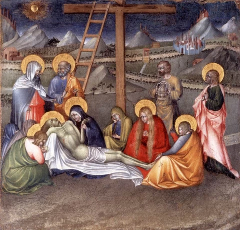 Mirusio Kristaus apraudojimas. Giovanni di Paolo, 1430-35.