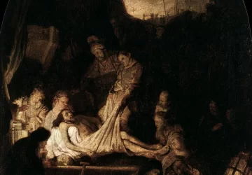 Kristaus laidojimas. Rembrandt Harmenszoon van Rijn, 1636-39.