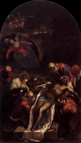 Kristaus laidojimas. Tintoretto, 1592-94.