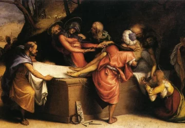 Nuėmimas nuo kryžiaus. Lorenzo Lotto, 1513-16.