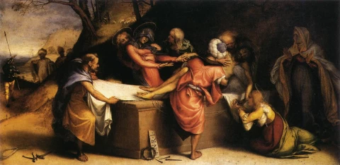 Nuėmimas nuo kryžiaus. Lorenzo Lotto, 1513-16.