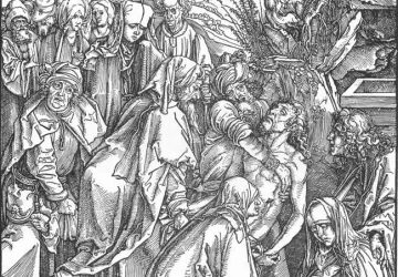 Kančia (didysis leidimas). Nr. 8. Kristaus laidojimas. Albrecht Dürer, apie 1497.