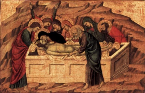 Kristaus laidojimas. Ugolino di Nerio, 1325-28.