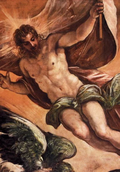 Kristaus prisikėlimas (detalė). Tintoretto, 1579-81.