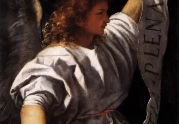 Prisikėlimo poliptikas. Arkangelas Gabrielius.. Vecellio Tiziano, 1522.