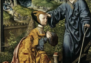 Kristus pasirodo šv. Marijai Magdalietei kaip sodininkas. Van Oostsanen Jacob Cornelisz, 1507.