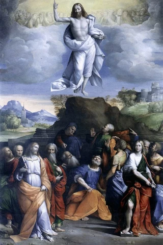 Kristaus žengimas į dangų. Garofalo, 1510-20.