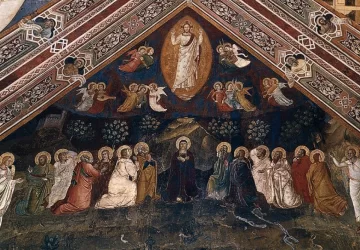 Kristaus žengimas į dangų (pietinė skliauto dalis). Andrea da Firenze, 1366-67.