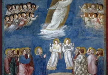 Nr. 38 Scenos iš Kristaus gyvenimo. Nr. 22. Žengimas į dangų. Giotto di Bondone, 1304-06.