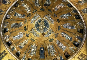 Žengimas į dangų (kupolo centras). Italų mozaikos meistras, 1175-1200.