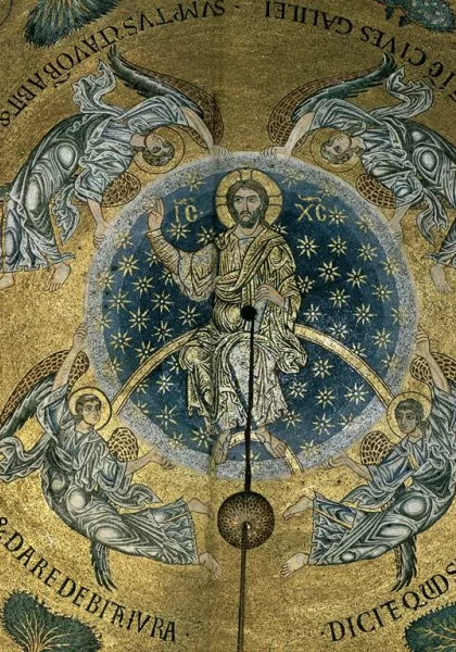 Žengimo į dangų kupolas (detalė). Italų mozaikos meistras, 1175-1200.