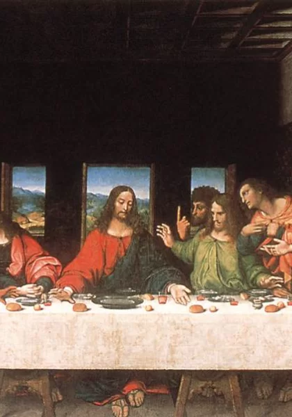 Paskutinė vakarienė (kopija). Leonardo da Vinci, XVI a..