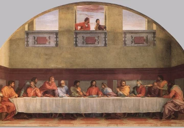 Paskutinė vakarienė. Andrea del Sarto, 1520-25.
