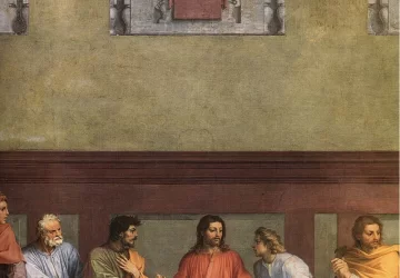 Paskutinė vakarienė (detalė). Andrea del Sarto, 1520-25.