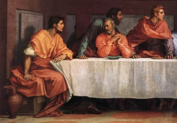 Paskutinė vakarienė (detalė). Andrea del Sarto, 1520-25.