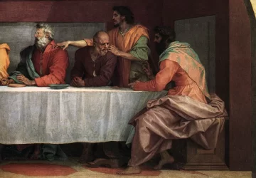 Paskutinė vakarienė (detalė). Andrea del Sarto, 1520-25.