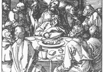Kančia (mažasis leidimas). Nr. 8. Paskutinė vakarienė.. Albrecht Dürer, 1511.
